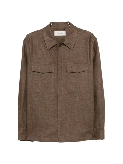 Agnona Pocket Shirt In Brown