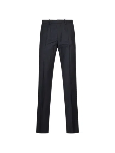 Agnona Pressed-crease Tailored Trousers In Blue