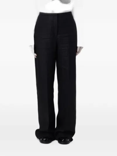 Agnona Pressed-crease Trousers In Black