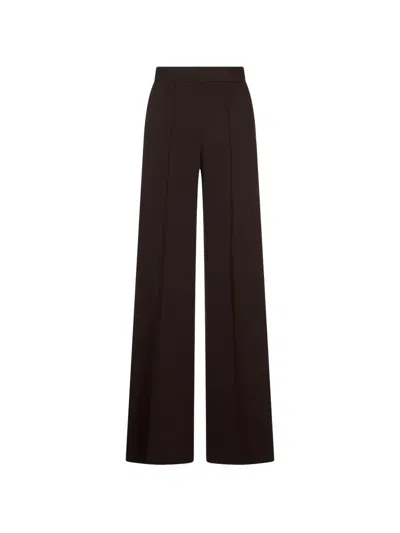 Agnona Pressed-crease Wide-leg Trousers In Burgundy