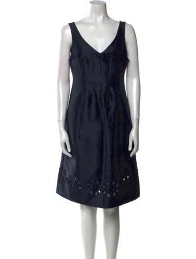 Pre-owned Agnona Printed Knee-length Dress In Blue