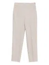 Agnona Pull-on Raw-cut Trousers In Neutral