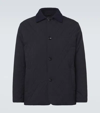 Agnona Quilted Wool-trimmed Jacket In Multi