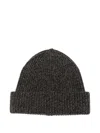 Agnona Ribbed Beanie Hat In Brown
