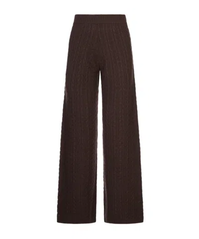Agnona Ribbed Knit Casual Trousers In Multi