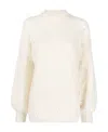 Agnona Knitwear With Balloon Sleeves And Chunky Knit In White