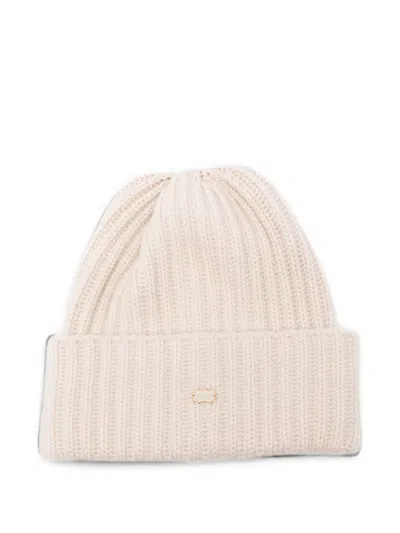 Agnona Ribbed-knit Beanie Hat In Pink