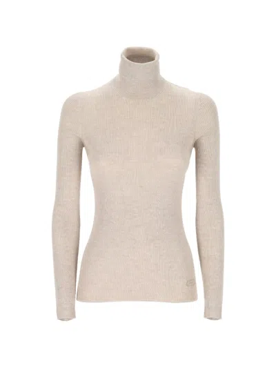 Agnona Ribbed-knit Roll-neck Sweater In Multi