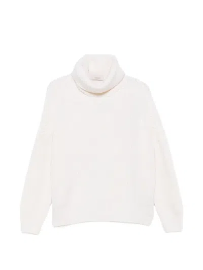 Agnona Ribbed-knit Roll-neck Sweater In White
