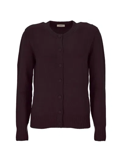 Agnona Ribbed-trim Button-up Cardigan In Blue