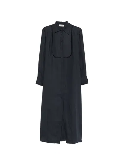 Agnona Ribbon Trim Shirt Dress In Blue