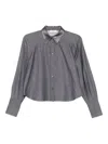 Agnona Satin-collar Shirt In Multi