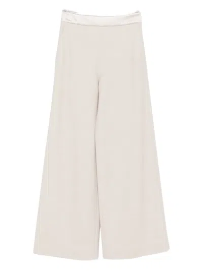 Agnona Satin-waistband Trousers In Neutral