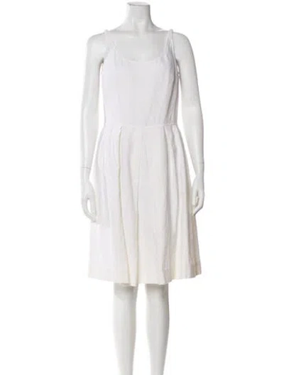 Pre-owned Agnona Scoop Neck Knee-length Dress In Neutral