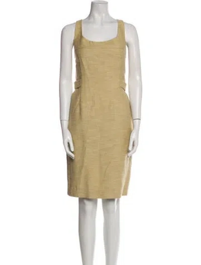 Pre-owned Agnona Scoop Neck Knee-length Dress In Neutral