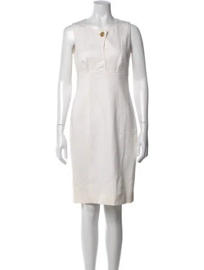 Pre-owned Agnona Scoop Neck Knee-length Dress In Neutral