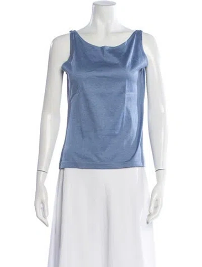 Pre-owned Agnona Scoop Neck Sleeveless Top In Blue