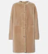 Agnona Shearling Coat In Beige
