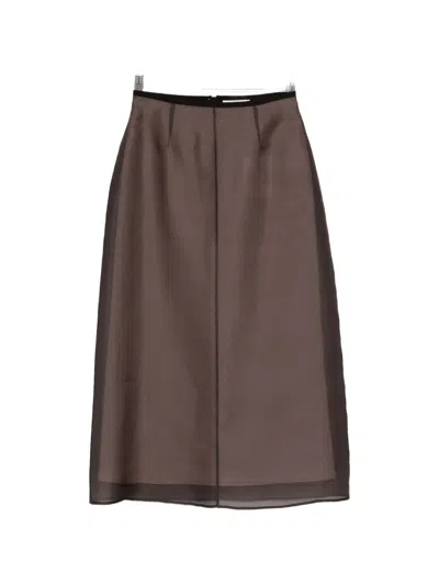 Agnona Sheer Skirt In Brown