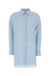 Agnona Light Blue Relaxed Solid Shirt In Blue