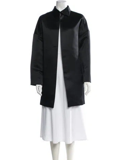 Pre-owned Agnona Silk Coat In Black