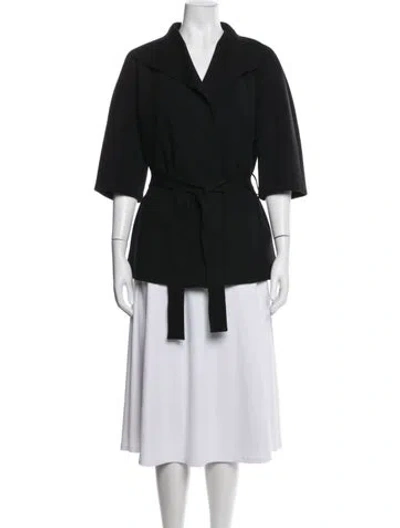 Pre-owned Agnona Silk Jacket In Black