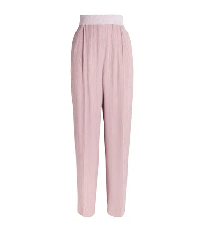 Agnona Silk Jane Wide-leg Trousers In Pink