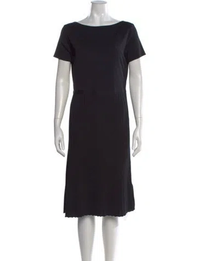 Pre-owned Agnona Silk Midi Length Dress In Black
