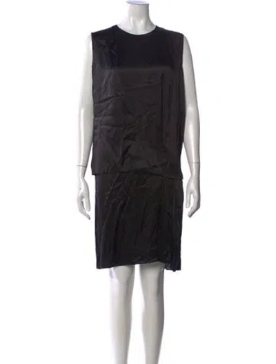 Pre-owned Agnona Silk Mini Dress In Black