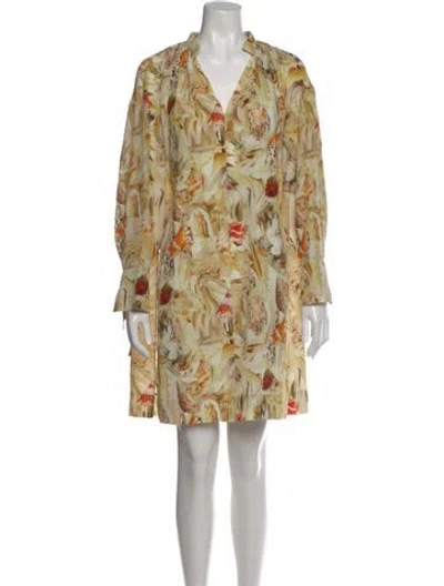 Pre-owned Agnona Silk Mini Dress In Neutral