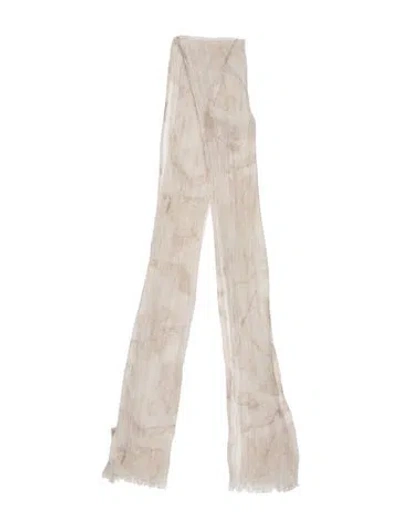 Pre-owned Agnona Silk Printed Scarf In Neutrals