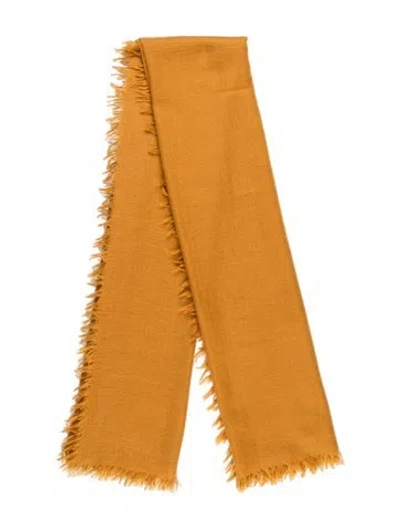 Pre-owned Agnona Silk Printed Scarf In Yellow