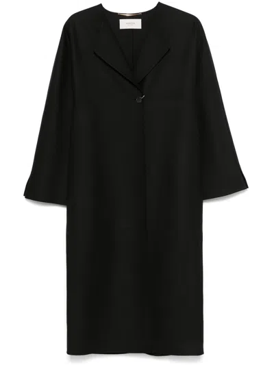 Agnona Single-breasted Coat In Black