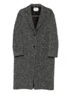Agnona Single-breasted Coat In Gray