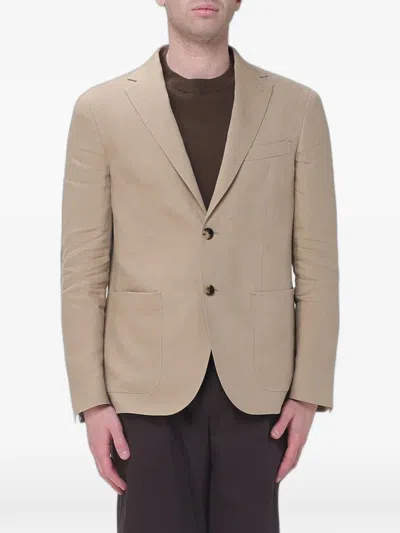 Agnona Single-breasted Blazer In Brown