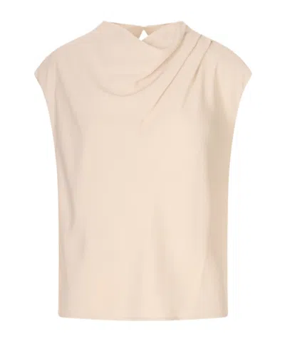 Agnona Draped Sleeveless Top In Neutral