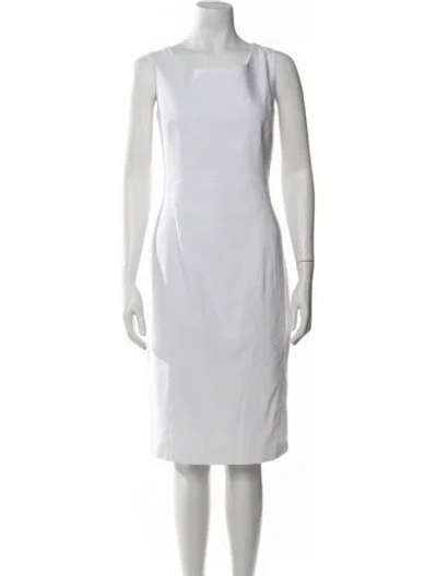 Pre-owned Agnona Square Neckline Knee-length Dress In Neutrals