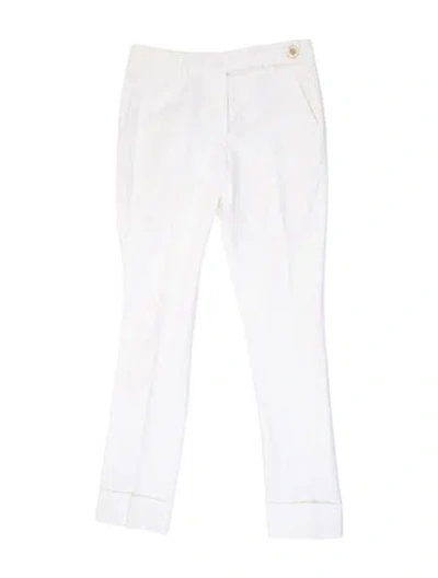 Pre-owned Agnona Straight Leg Pants In White