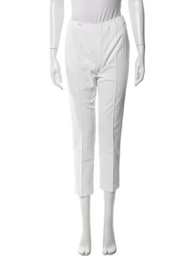 Pre-owned Agnona Straight Leg Pants In White