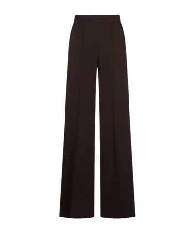 Agnona Pressed-crease Wide-leg Trousers In Burgundy