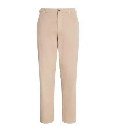 Agnona Stretch-cotton Straight Chinos In Brown