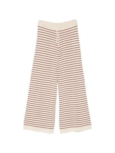 Agnona Striped Palazzo Pants In Neutral