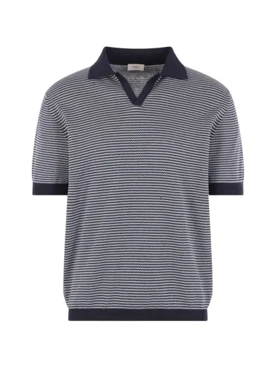 Agnona Striped V-neck T-shirt In Multi