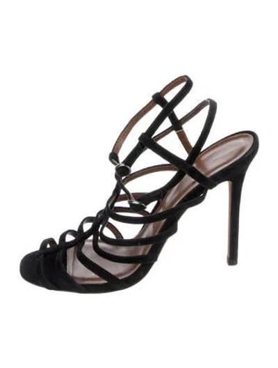 Pre-owned Agnona Suede Sandals In Black