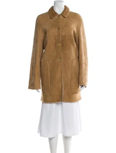Pre-owned Agnona Suede Trench Coat In Neutral