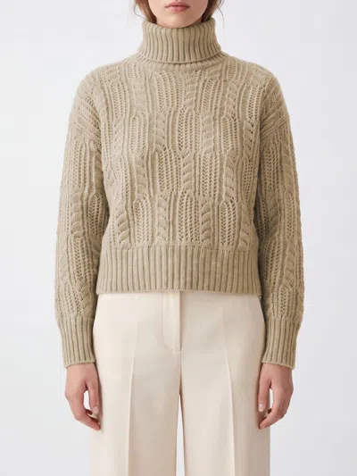 Agnona Cashmere Silk Openwork Turtleneck Sweater In Neutral