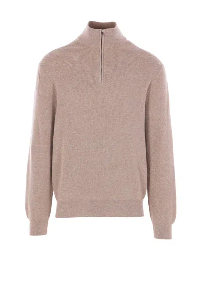 Agnona Zip-up Sweater In Purple
