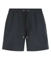 Agnona Black Polyester Swimming Shorts In Blue