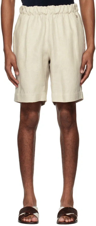 Agnona Tan Three-pocket Shorts In N38
