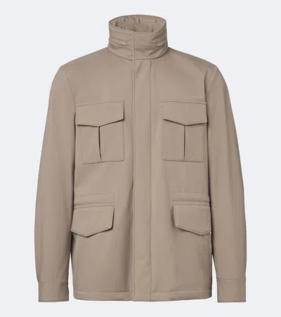 Agnona Technical Field Jacket In Grey